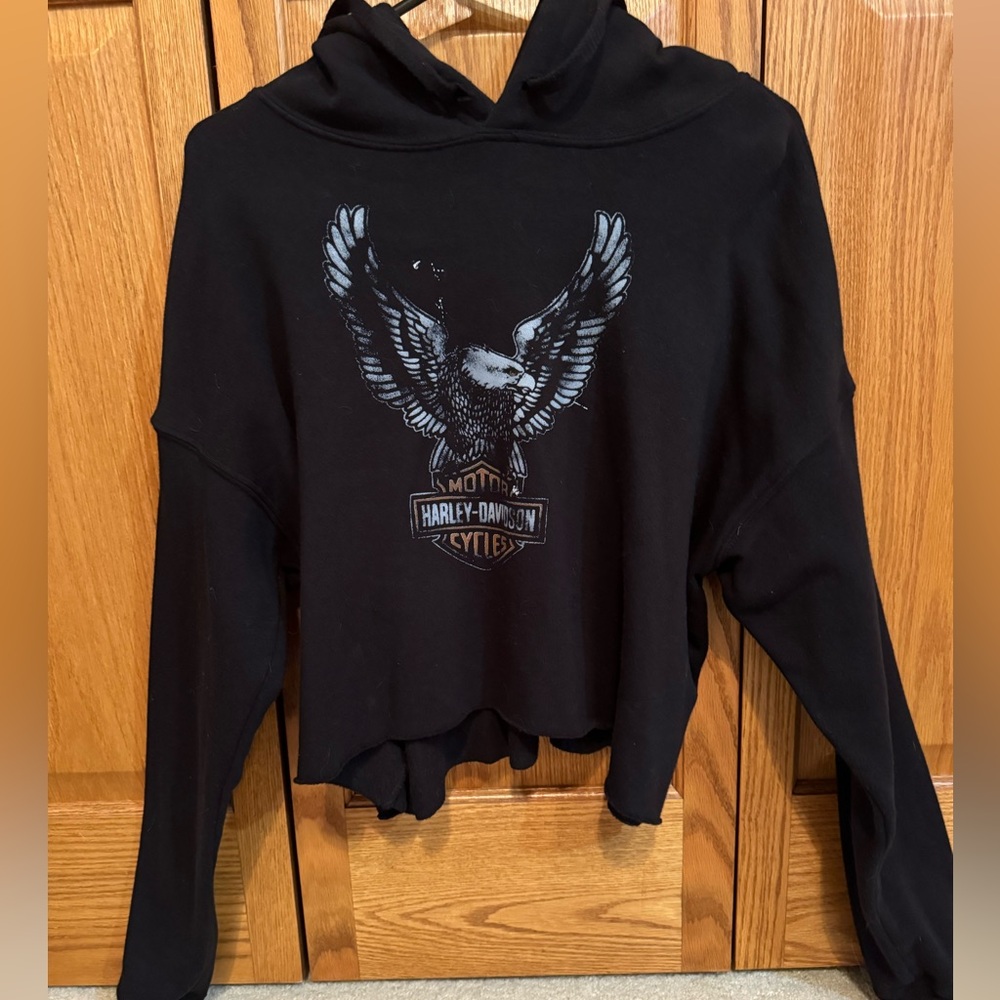 Harley Davidson cropped hoodie. Size L